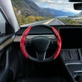 thumbnail image 4 of Caromop Suede Steering Wheel Cover, 14.5-15 in, Non-Slip, 2 pack, Red, 4 of 10