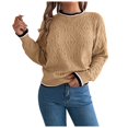 thumbnail image 2 of Sweaters for Women 2025 Fall Winter Long Sleeve Crewneck Knit Casual Sweater Jumper Top Womens Pullover Sweaters, 2 of 4