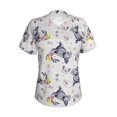 thumbnail image 2 of Uemuo Rabbit And Butterfly Printed Women's Classic V-Neck T-Shirt - Soft, Breathable, Moisture-Wicking, Perfect for Casual, Office, Travel, and Everyday Wear-Small, 2 of 5