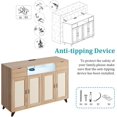 thumbnail image 3 of 47 Inch Modern Entertainment Sideboard with LED Lights & Power Outlet, Rattan & Wood Storage Cabinet, 3 of 7
