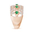 thumbnail image 3 of ANGARA Natural Art Deco Inspired Emerald Broad Filigree Ring in 14K Rose Gold for Women (Size-2.6mm) | May Birthstone, Birthday, Anniversary, Jewelry Gift for Women | Natural Emerald Ring, 3 of 9
