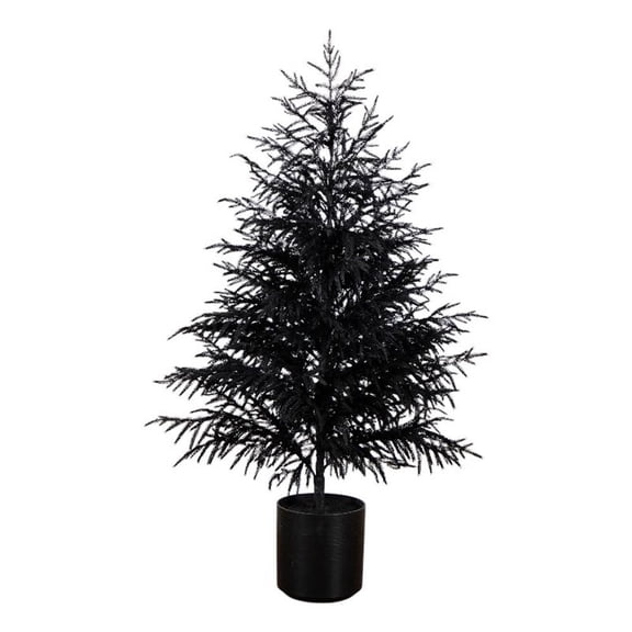 Nearly Natural 5ft Halloween Real Touch Black Norfolk Pine Christmas Tree