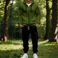 thumbnail image 2 of MXALUOB Men's Tracksuits Cargo Jogger Set Full Zip Hoodie & Elastic Waist Pants 2 Piece Outfits Casual Athletic Clothing for Hiking, 2 of 7