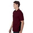 thumbnail image 3 of Hanes Ecosmart Jersey Polo T-Shirt, Men's Short Sleeve Solid Tee, Maroon Shirt, S, 3 of 5