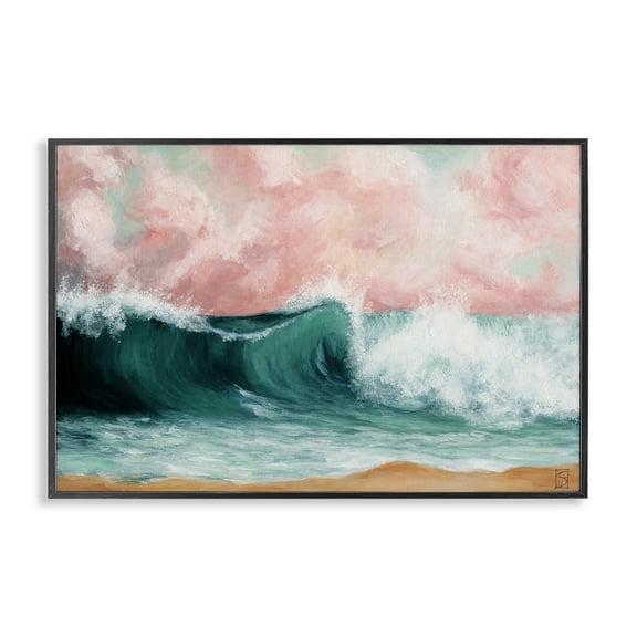 Crashing Seascape Waves Black Framed Giclee Art, design by Sara Culpepper