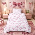 thumbnail image 2 of Meiyoeat Delicate Pink Bow Twin Duvet Cover, Dreamy Princess Twin Bedding,Pink Reversible,2pcs,No Comforter, 2 of 5