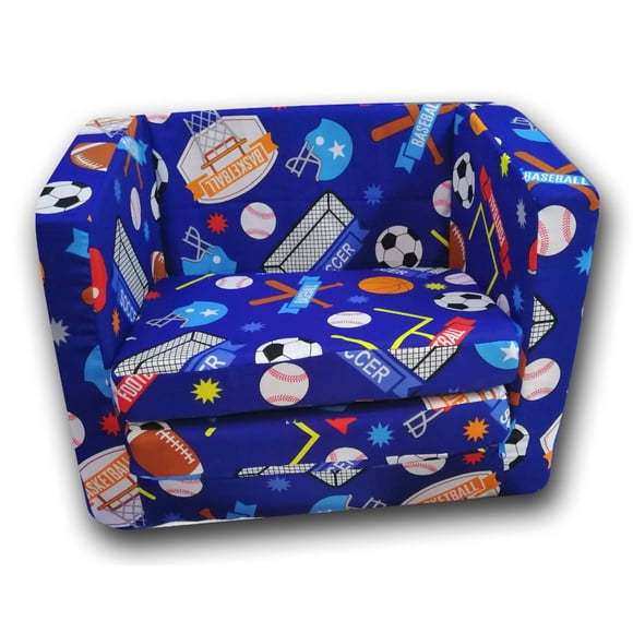Converticama Infantil De Espuma De Poliuretano Niño/niña La Fabrica de Espuma  Deportes Azul Marino