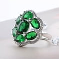 thumbnail image 6 of 7*9mm Green Oval Cut AAA Cz Band Women's 925 Silver Wedding Stylish Ring Sz 5-10, 6 of 7