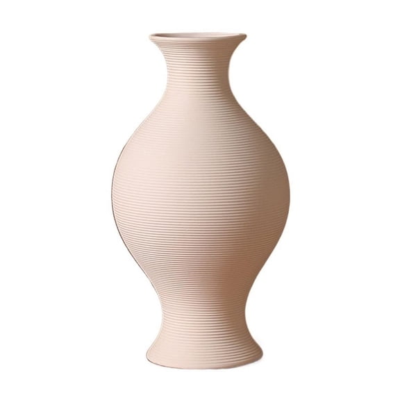 Ceramic Vase for Living Room Decor, Geometric Flower Arrangement Vase, Khaki Home Accent