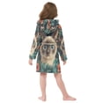 thumbnail image 7 of FORMRS Niños Bathrobe Unisex Hooded Robe Soft Plush Pajamas Sleepwear, Size 4-6T, Flowers and Cat, 7 of 7
