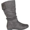 thumbnail image 4 of Women's Journee Collection Shelley-3 Wide Calf Knee High Slouch Boot Grey Faux Suede 7 M, 4 of 5