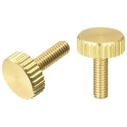 Uxcell Knurled Thumb Screws, M3x10mm Flat Brass Bolts Grip Knobs Fasteners 2Pack