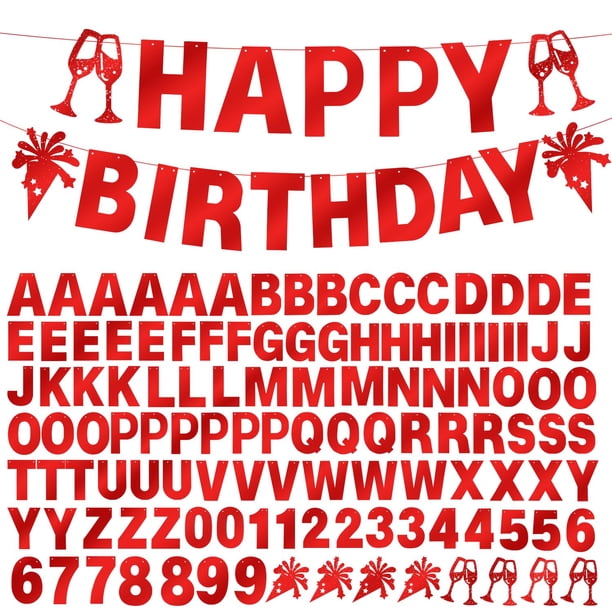 Kit de Banderines MFLUEEWR 129 Piezas Brillantes Feliz Cumpleaños Boda