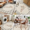 thumbnail image 5 of Goose Ribbon Tie 2.7x5 Hallway Washable Runner Rug Gray Plaid Modern Funny Animal Rustic Low-Profile Large Area Rugs Non Slip Backing Indoor Floor Carpet for Entrance Living Room Bedroom Home Office, 5 of 9