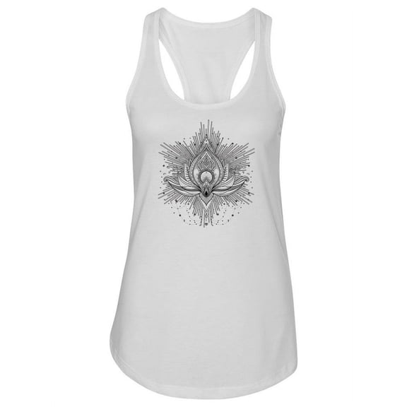 Ornamental Lotus Flower Design. Tank Women -Image by Shutterstock, Female Large