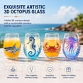 thumbnail image 5 of Artisanal Blue Ringed Octopus Glassware, Artistic 3D Octopuses Stemless Wine Glasses, Handcrafted Marine Animal Bar Glass, for Ocean Lovers, 5 of 7