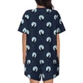 thumbnail image 6 of Fuzoiu Wolf And Moon Print Women's Short-Sleeved Pajama Set,Lounge Sleepwear Set,Womens Pajama Sets 2 Piece,Button-Up Top and Shorts with Pockets-4X-Large, 6 of 7