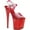 Red Gradient/Red Tinted Polyurethane, variant on Women's Pleaser Flamingo 808N-T Ankle Strap Sandal
