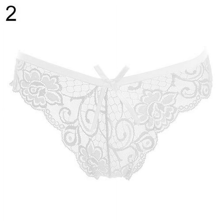 Jiaroswwei Women Sexy Cute Lace V-string Briefs Panties Thongs G-string  Lingerie Underwear