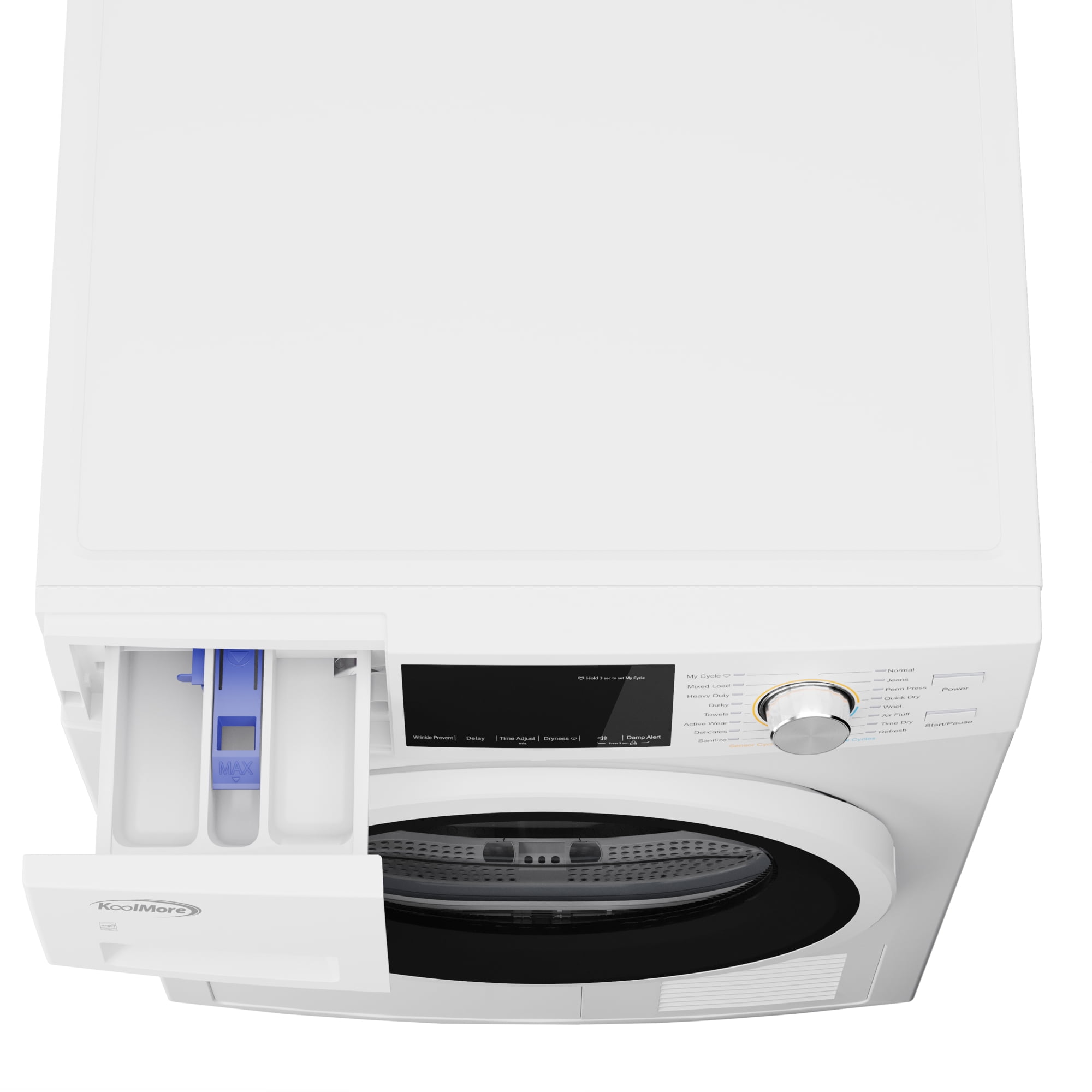 KoolMore 4.4 Cu. ft. Large Capacity Stackable Ventless Front Load Dryer in White, 240V