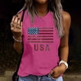 thumbnail image 2 of Lydpxz Womens 4th of July Tank Tops Plus Size Patriotic American Flag Print Tees Loose Fit Sleeveless T Shirts Camisole Comfy Round Neck Tanks, 2 of 5