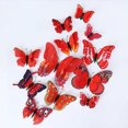 thumbnail image 1 of 12 Pcs Autocollants Butterfly Tridimensionnels à Double Couche, Autocollants Butterfly Créatifs pour Réfrigérateur avec Colle, Autocollants pour Garde-Robe, 1 of 5