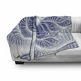 thumbnail image 2 of Art Abstract Soft Flannel Fleece Throw Blanket, Abstract and Quirky Design of Digitally Generated Fractal, Cozy Plush for Indoor and Outdoor Use, 70" x 90", Dark Lavender Ceil Blue, by Ambesonne, 2 of 5