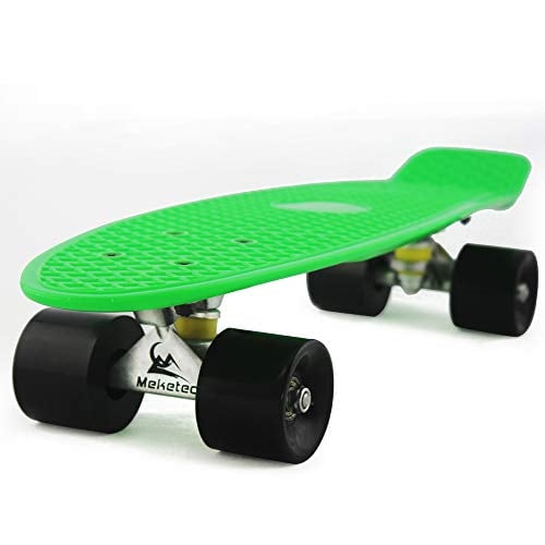 Patineta de 22 pulgadas Meketec Mini Cruiser para Principiantes Niñas Niños Verde Negro