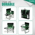 thumbnail image 5 of Sunnyfeel 2 Pack Camping Director Chairs with Side Table, 300LBS Foldable Outdoor Lawn Fishing Chairs with Carry Bag, Green, 5 of 8