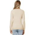 thumbnail image 3 of LANPULUX Chandail en Laine Mérinos 100 % pour Femmes, Manches Longues, Col Roulé, Col Rond, 3 of 6