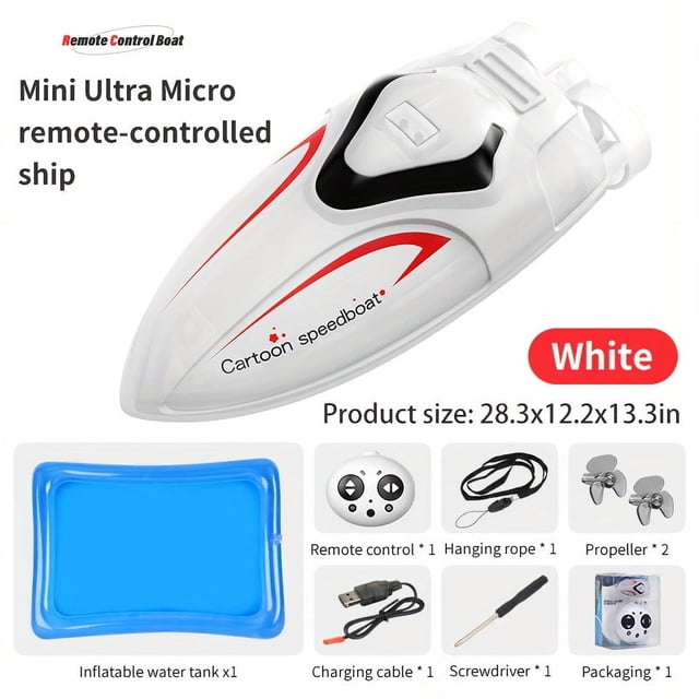 MesaSe Miniature Remote Control Boat Rechargeable Waterproof Remote Control Boat With Lights Outdoor Novelty Water Toys