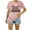 Pink, variant on Fesfesfes Womens T Shirt Women's Printed Round Neck Short Sleeved Casual T-shirt Top Crop Top Sweaters for Women M(US:6)