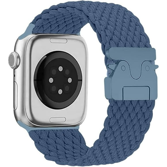 shiyou-Sport Solo Loop Compatible with Apple Watch Band 49mm 46mm 45mm 44mm 42mm 41mm 40mm 38mm Men Women, Adjustable Magnetic Stretchy Nylon Braided Strap for iWatch Ultra 2 SE Series 10 9 8 7 6 5