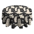 thumbnail image 4 of Halloween Ghost Boo Pattern Round Tablecloth 60"x60",Wrinkle Wipeable Table Cloth for Kitchen Dining Room Picnic Patio Party, 4 of 6