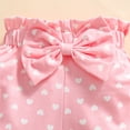 thumbnail image 5 of kpoplk Newborn Girls Outfit 3M 6M Fly Sleeve Letter Print Romper Dress Elastic Waist Floral Print Shorts Headband Set 3Pcs Baby Girl Summer Clothes Set Size 12-18 Months,Pink, 5 of 5