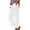 White, variant on Linen Pants for Women with Pockets Ankle Length Summer Beach Casual Trousers Hollow-out Deisgn Lightweight Pants (XL, White)