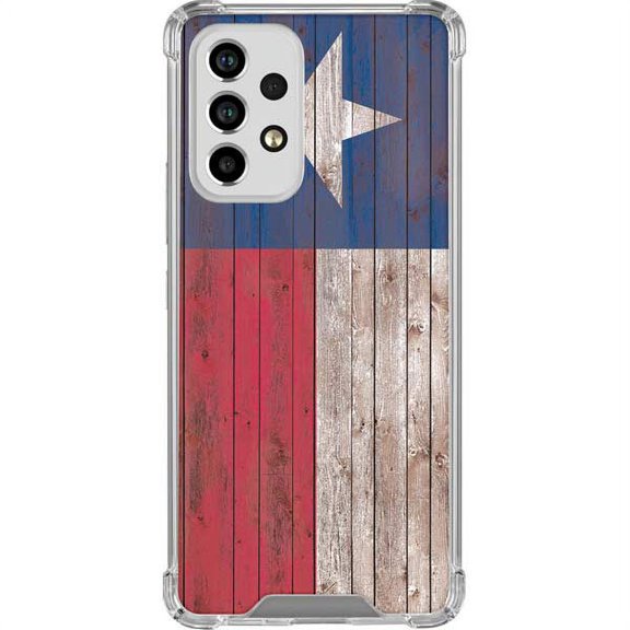Skinit Countries of the World Texas Flag Dark Wood Galaxy A53 5G Clear Case