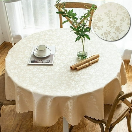 

ZBBMUYHGSA Table Cloth 1X Wallpaper Rose Champagne 260Cm Round Tablecloth (Need to Be Spliced) Decoruhome Heavy Duty Vinyl Tablecloth Round Table Cloth Wipeable Floral Dining Table Cover Beige