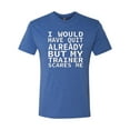 thumbnail image 2 of Wild Bobby, I Would Have Quit Already But My Trainer Scares Me Funny, Gym/Workout, Men Premium Tri Blend Tee, Vintage Royal, Medium, 2 of 4