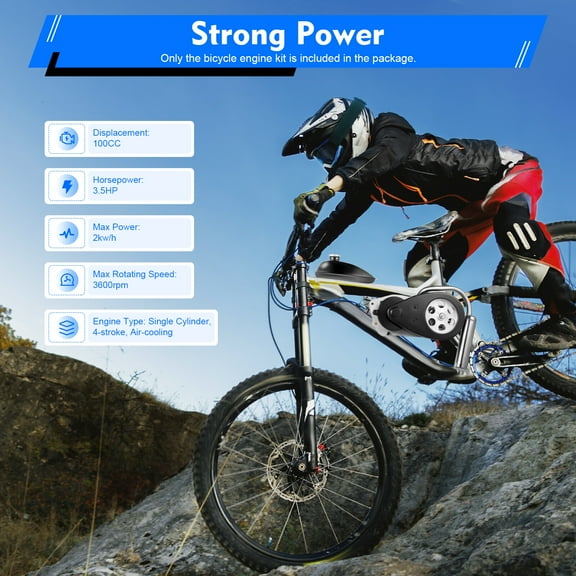 100cc Bike Engine Kit Set Gas Motorized Motor Bicycle Modified Engine 4-stroke! For Mountain Bikes, Road Bikes, Gravel Bikes, Beach Bikes