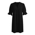thumbnail image 7 of EYNMVR Shift Dress for Women V Neck Ruffle Sleeve Loose Summer Office Work Casual Dress, 7 of 7