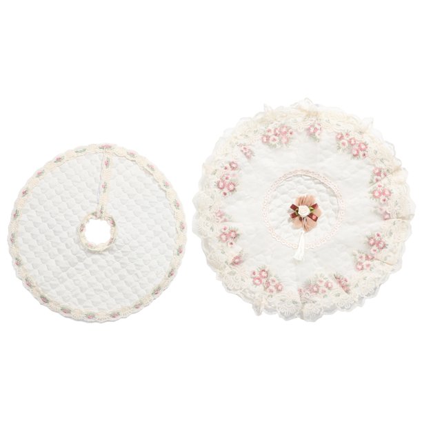 Protector de ventilador de mesa con encaje floral, 2 piezas, lavable, funda decorativa, juego de fundas para ventilador eléctrico de verano, almacenamiento
