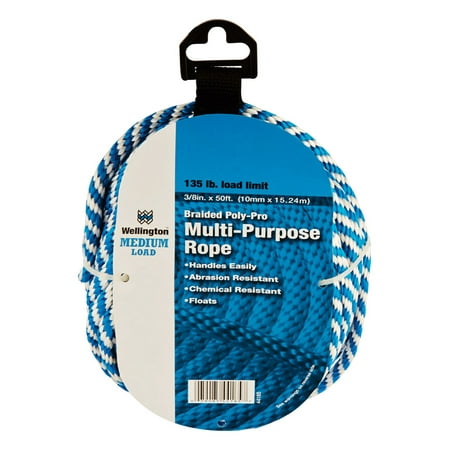 

Wellington 3/8 in. D X 50 ft. L Blue/White Solid Braided Poly Derby Rope