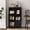 Black, variant on MDF painted Cabinet with Glass Doors and Drawer, Open Storage Space, Bedroom, Living Room (Green)