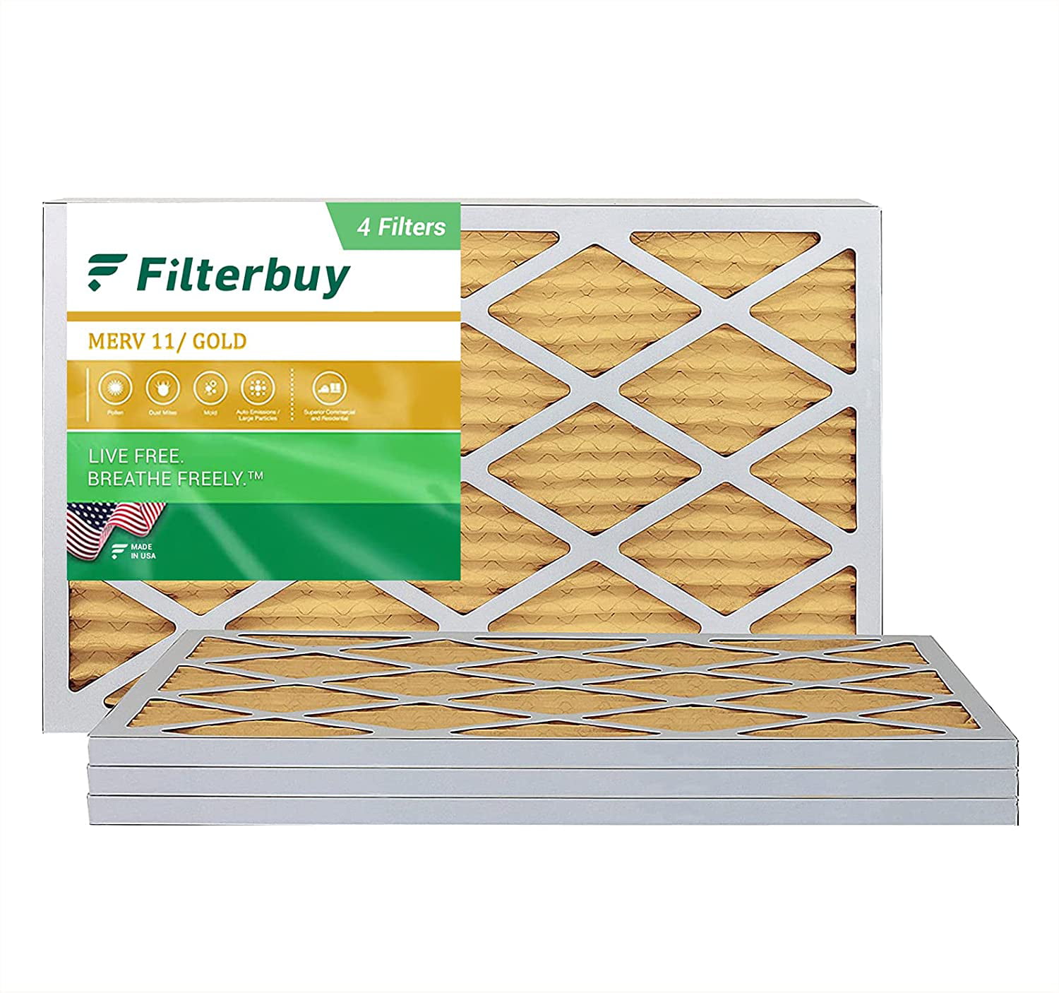 AIRx Filters 16x16x1 Air Filter MERV 11 Pleated HVAC AC Furnace Air Filter Allergy 2-Pack Made in the USA 