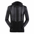 thumbnail image 3 of Dianli Gifts Ultra Thin Hollow Out Mesh Sunscreen Jacket, Breathable Zip Pocket Long Sleeve Coat, Quick Dry Fashion Outdoor Fishing Casual Outwear for Men Black XL, 3 of 8