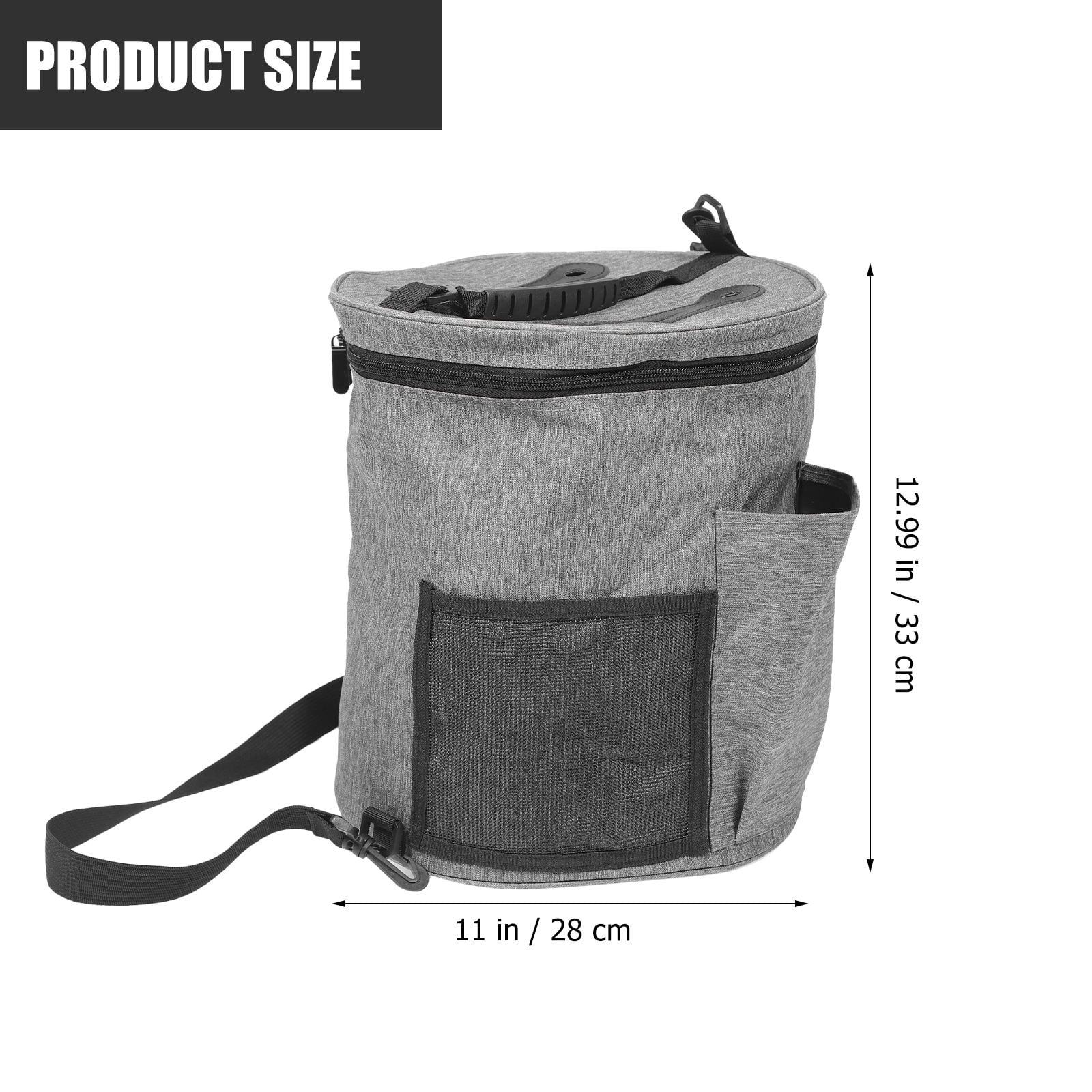 PBPBOX Portable Grey Yarn Storage Organizer with Handle for Knitting Needles and Crochet Hooks