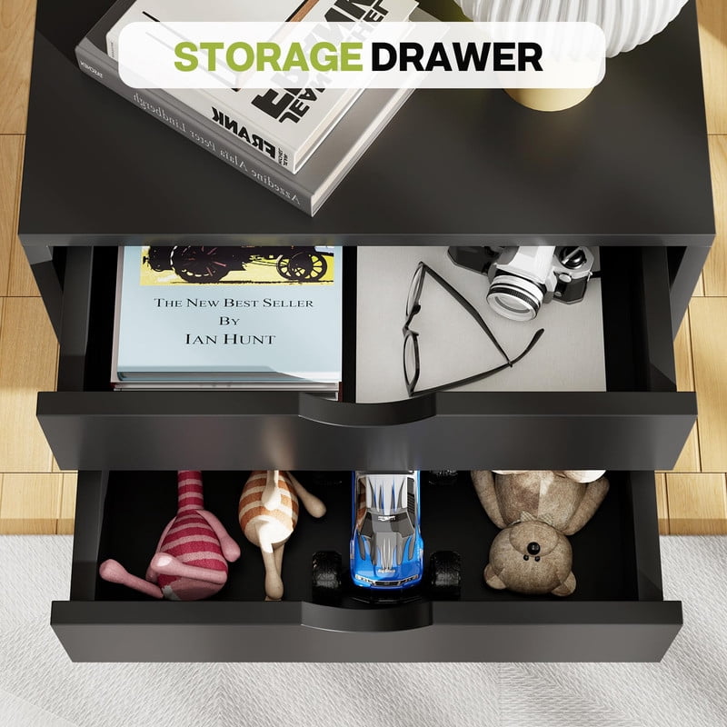 5-Drawer Chest, Office Storage Dresser file Cabinet with Wheels, Mobile Dresser for Home Office, Black