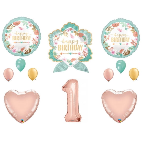 Boho Wild One Arrow 1st Birthday Party Balloons Decoration Supplies  Rose Gold