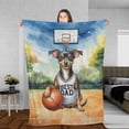 thumbnail image 3 of Happy Father's Day Rat Terrier Playing Basketball with Best Dad Jersey Cozy Fleece Blanket Ratty Dog Lover Warm Soft Throw Blanket - 13006, 3 of 5
